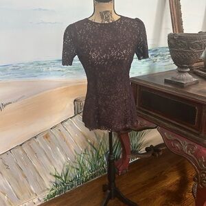 Dolce & Gabbana Lace Top in Rich Burgundy